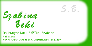 szabina beki business card